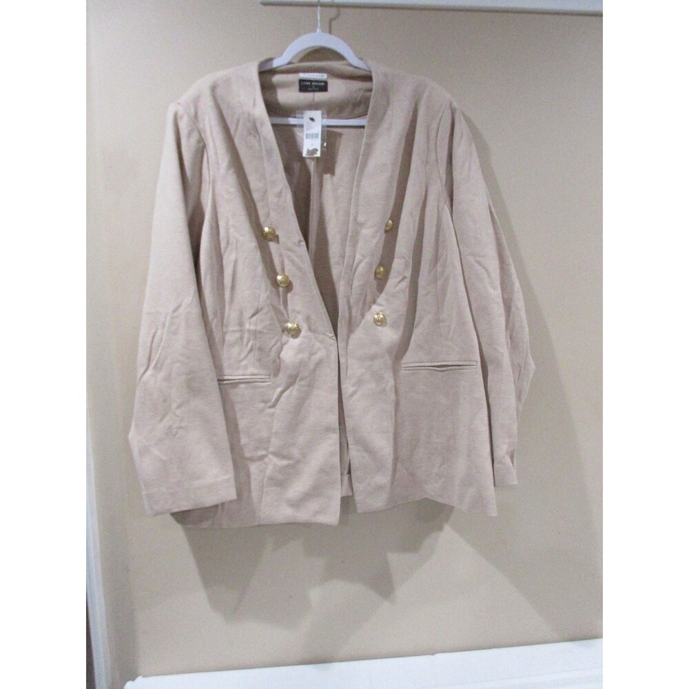 NEW Lane Bryant -The Bryant Blazer Women Sz 26 Tan Stretch